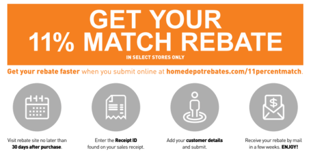 Home Depot 11% Rebate In 2022 (Rebate Match Policy + More)